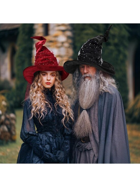 Vintage Black Witch Hat for Women Halloween Costume Accessory main image 6
